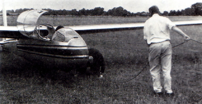 Getting ready to fly in the Blanik